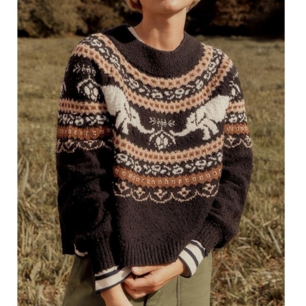 NWOT Free People Nellie Chunky Turtleneck Sweater Elephants Medium